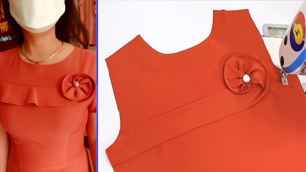 ????Beautiful Way to Sew a Neck Design With Rose ✅️ Sewing Techniques for Beginners