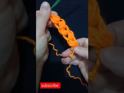 Crochet puff stitch cord for beginners, puff stitch.