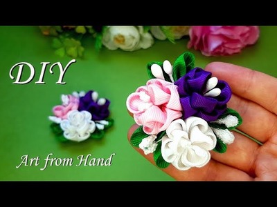 DIY-Beatuful Ribbon Flowers Making❗How To Make Ribbon Flowers For Hair