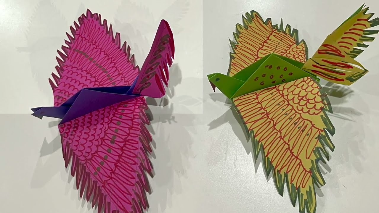 DIY Origami Flapping Birds-Easy for kids-Paper Folding