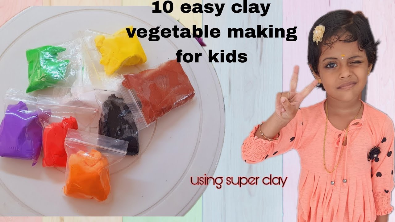 DiY vegetables making using super clay.How to make vegetables using clay.DIY clay art making for kid