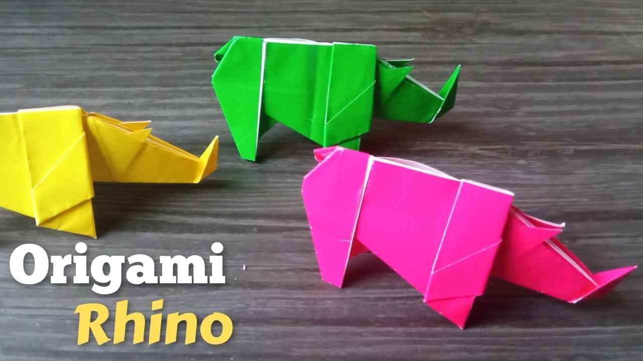 Easy Origami Rhino - Paper Rhino Making - Origami For Kids