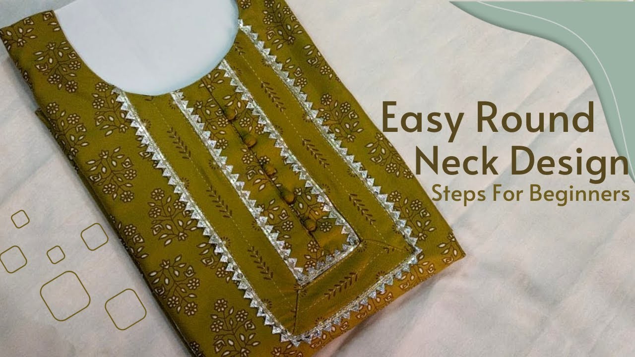 Easy Round Neck | Steps for Beginners | Kurti Front Neck Design | Full Neck Tutorial | Neck Design