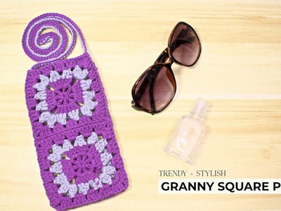 Granny Square Pouch | Crochet Bag Tutorial