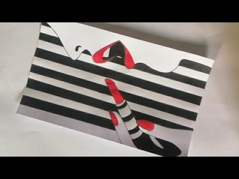 How to Draw Lips With Red Lipstick Step by Step ||Oil Pastel Drawing Tutorial ||