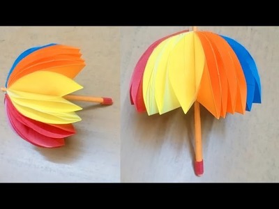 How to make beautiful paper umbrella. easy paper crafts for kids
