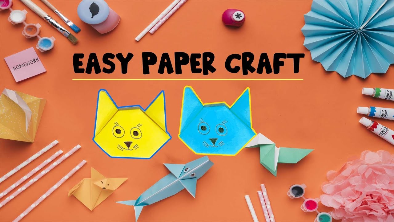 How to make Cat Face | paper craft | Easy Origami
