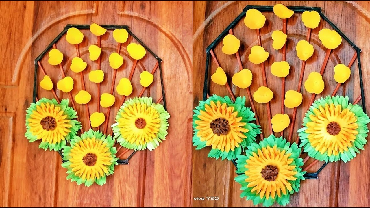 How to make Paper wall hanging flower||With only paper || by Aditi art and craft