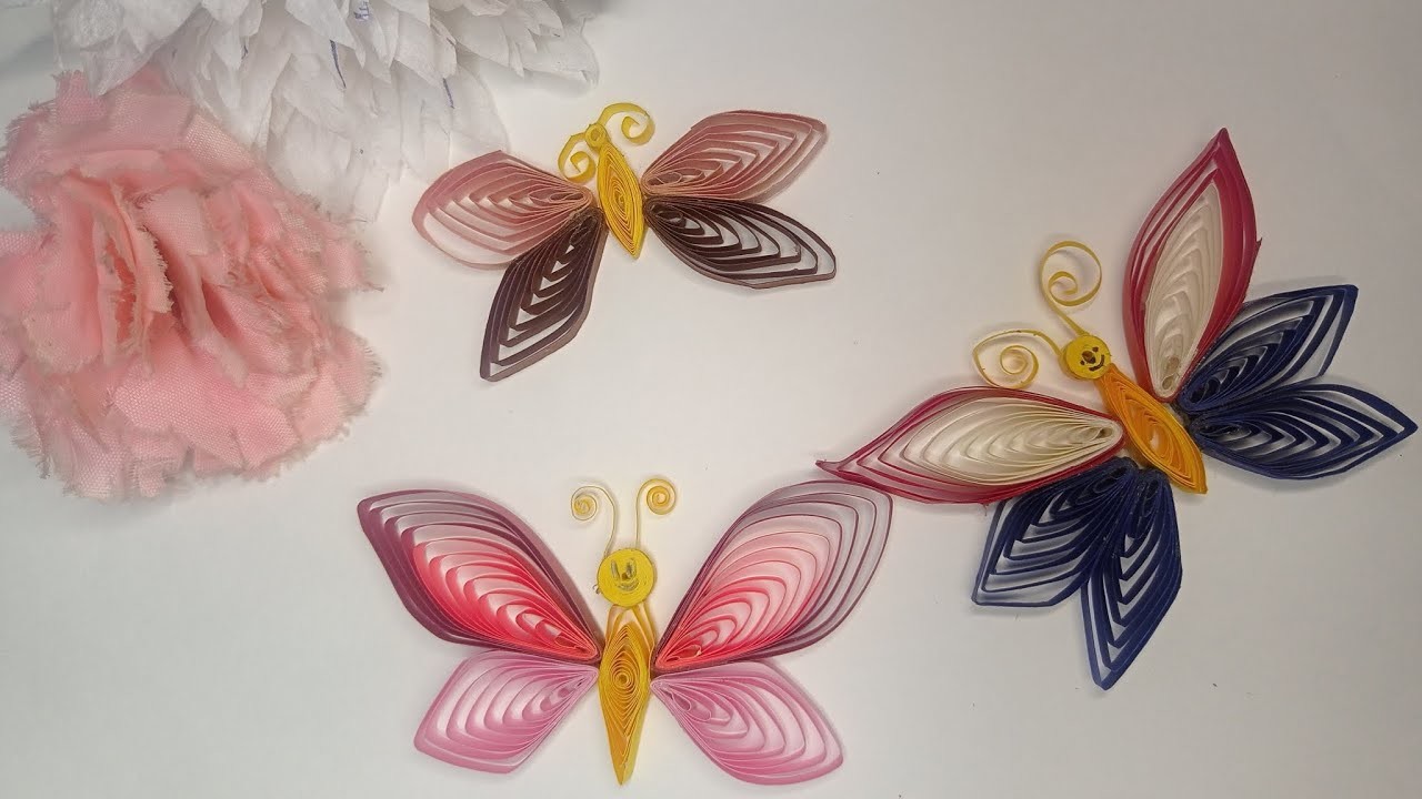 How to make Quilling paper butterfly ????????????