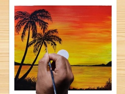 HOW TO PAINT SUNSET for beginners | Acrylic painting | STEP BY STEP PAINTING CONCEPT