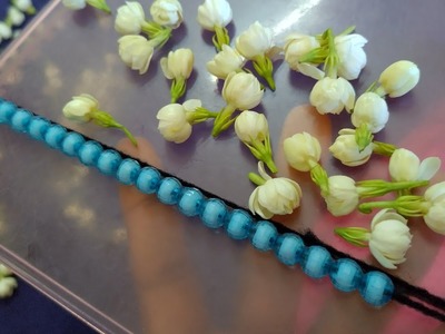Jasmine flowers veni.How to make simple &easy method garland &veni.quick method Veni making ideas