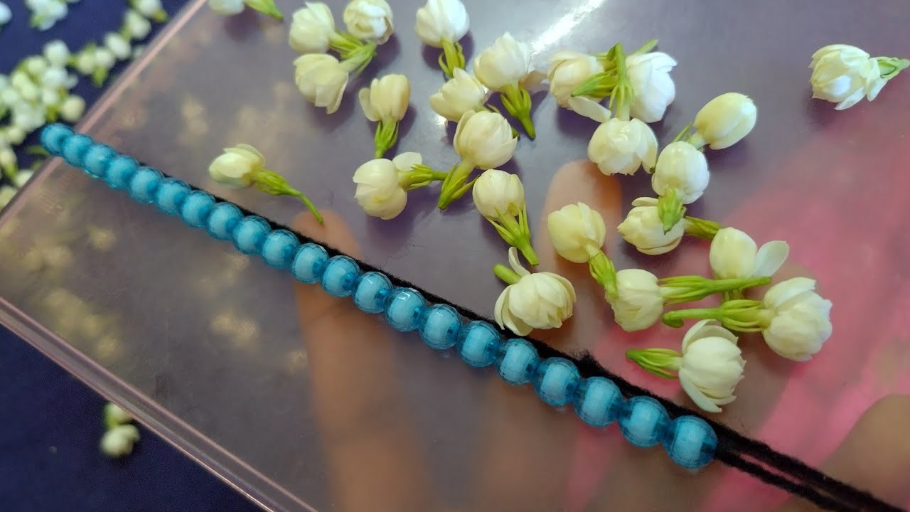 Jasmine flowers veni.How to make simple &easy method garland &veni.quick method Veni making ideas