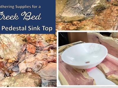 Join Sharon at Kapper Outdoors for this Custom Resin Creek Bed Pedestal Sink Top!