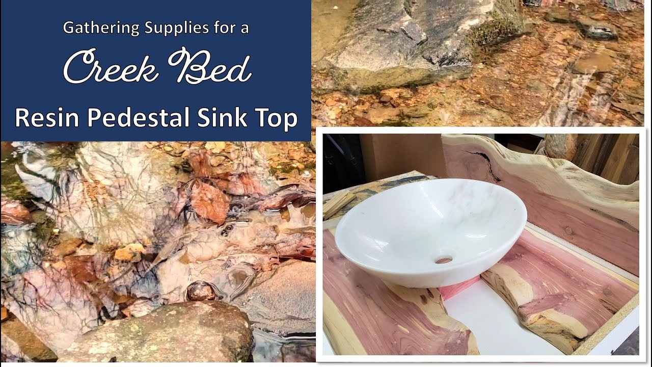 Join Sharon at Kapper Outdoors for this Custom Resin Creek Bed Pedestal Sink Top!