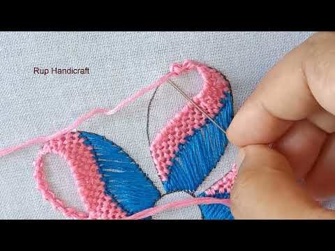 New Hand Embroidery Creative Work Super Gorgeous Colorful Flower Design Idea Easy Sewing Tutorial