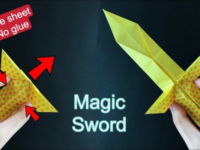 Origami Magic Sword. Origami Switchblade Sword. Fun & Easy Paper Craft