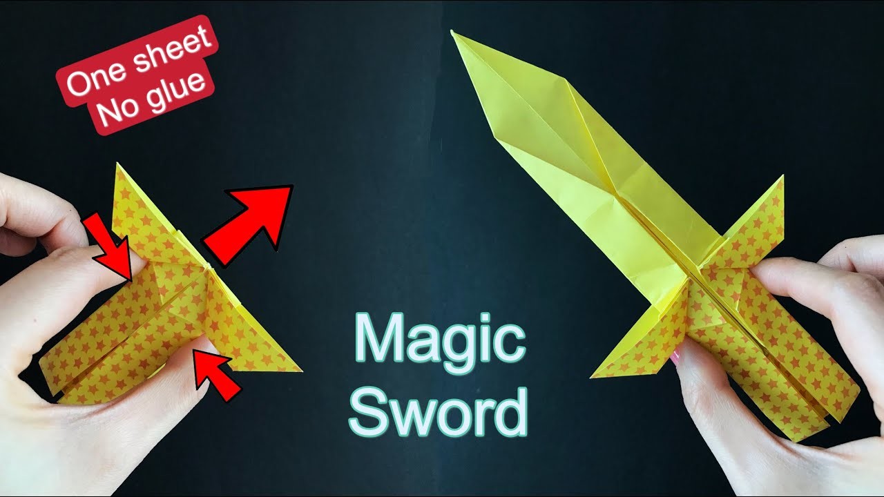 Origami Magic Sword. Origami Switchblade Sword. Fun & Easy Paper Craft