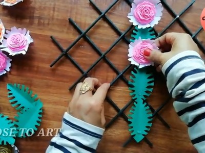 Paper flowers with newspaper frame | easy paper rose&leaf| paper crafts with few steps@CLOSE TO ART