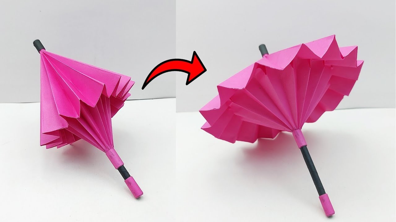 Paper Umbrella Making That Opens and Close | How to Make Paper Umbrella | Easy Paper Crafts