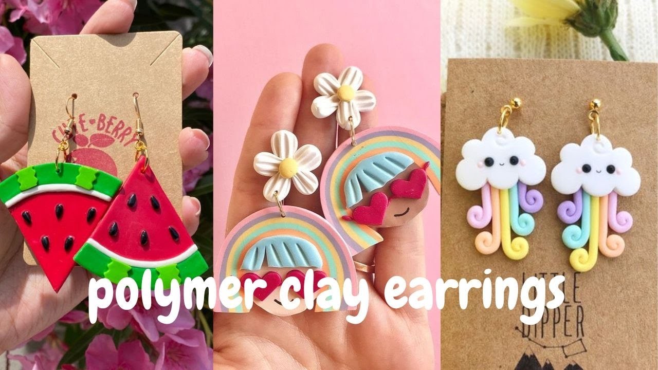 Polymer clay earrings ???? tiktok compilation ????