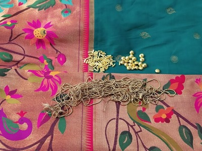 Saree Kuchu !! Saree kuchu design !! Grand Bridal Easy & Quick Saree kuchu design using beads !! New