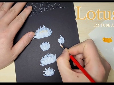 ????Amazing Lotus Flower Painting.simple & Easy acrylic painting One stroke art Tutorial [subtitles]