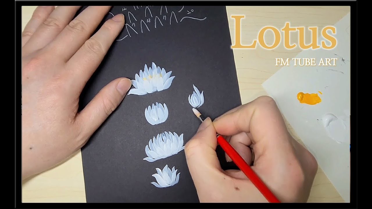 ????Amazing Lotus Flower Painting.simple & Easy acrylic painting One stroke art Tutorial [subtitles]