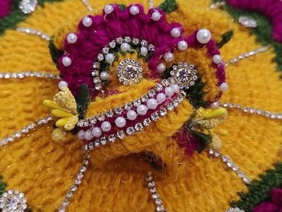 Basant panchmi special crochet pagdi for laddu gopal kahna and Bal gopal, how to make a winter pagdi