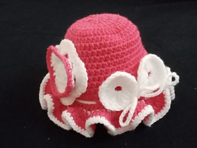 Crochet baby girl hat.crochet beanie.crochet for beginners #Abbasicollection