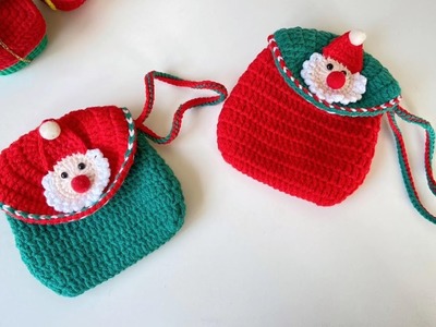 【拾光造物手作】Crochet Christmas Small Bag Simple Stitch | 钩织圣诞小包包 简单针法 可爱实用小巧 耳机包零钱包卡包 #crochet #编织