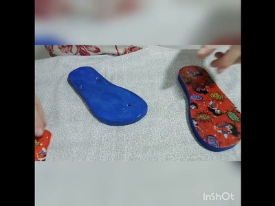 DIY- Decoupage no chinelo infantil fácil de fazer