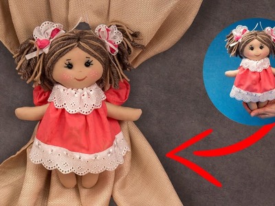 Doll out of fabric - play if you want or use it as a curtain holder!