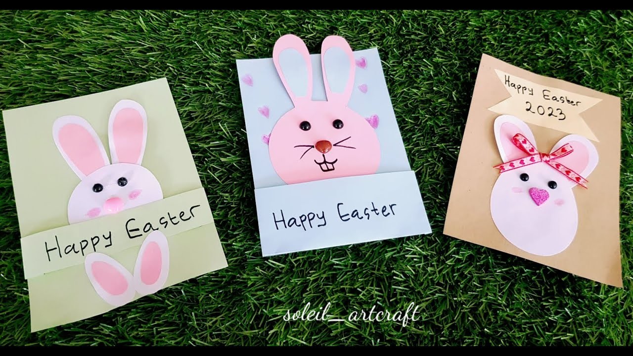 EASTER BUNNY CARD MAKING.EASTER CARDS IDEAS.CARA MEMBUAT KARTU PASKAH.DIY EASY SPRING CRAFT IDEAS