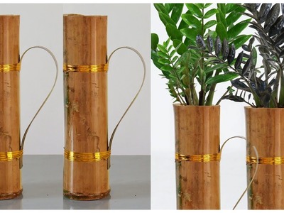 Easy bamboo pot making. Bamboo flower vase - Pot making video