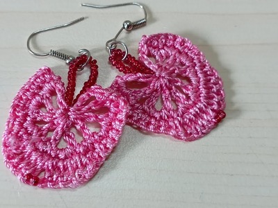 Easy crochet earrings beaded