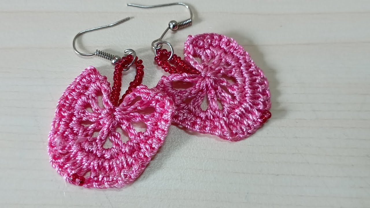 Easy crochet earrings beaded