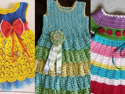 Fabulous and adorable crochet handknitted baby girl frocks designs and ldeas