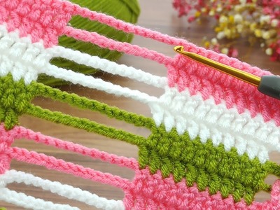 Great ????????colorful Very easy crochet baby blanket model explanation for beginners #crochet
