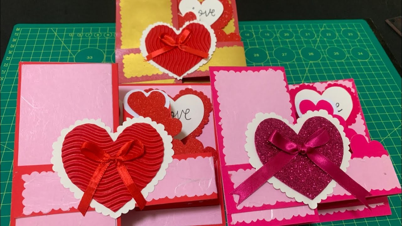 Handmade Popup card for Valentine’s Day |Valentine Card |3D Hearts Card