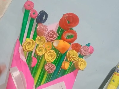 Handmade rose ???? bouquet ????????|| How to make rose bouquet #rosebouquet #diy#handmade  #valentinesdaydiy