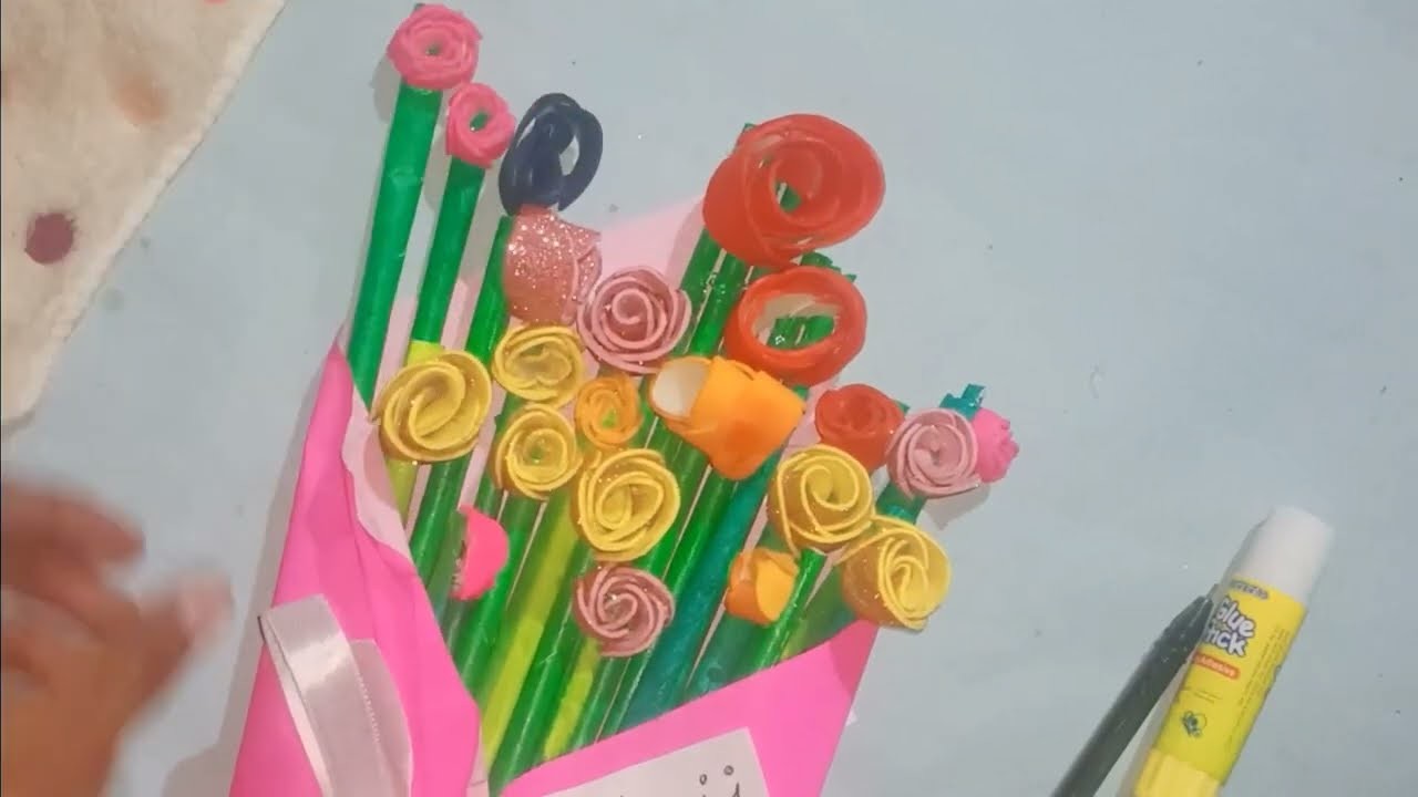 Handmade rose ???? bouquet ????????|| How to make rose bouquet #rosebouquet #diy#handmade  #valentinesdaydiy