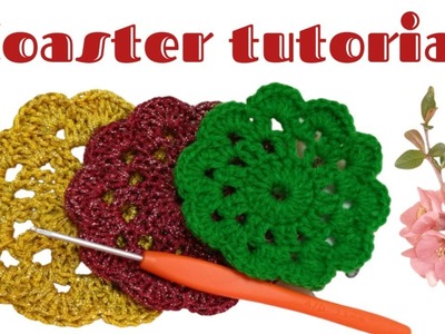 How to crochet a circle coaster|| Super easy coaster crochet pattern with granny heart :