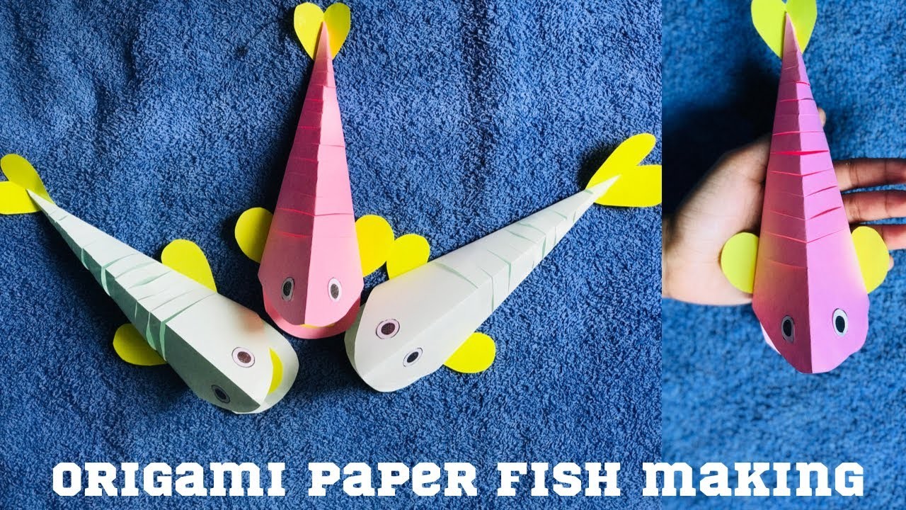 How to make a origami paper spring fish.origami fish making. #youtube