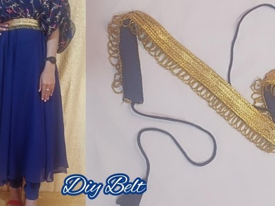 How To Make Belt For Saree.Gown.Making Designer Belt Use Leftover Lace.Diy Saree Belt