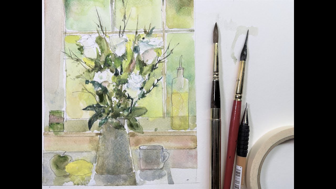 LIVE Watercolor Painting - Flower in Back Light