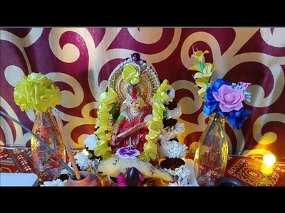 Saraswati Puja 2023 decoration handmade garland