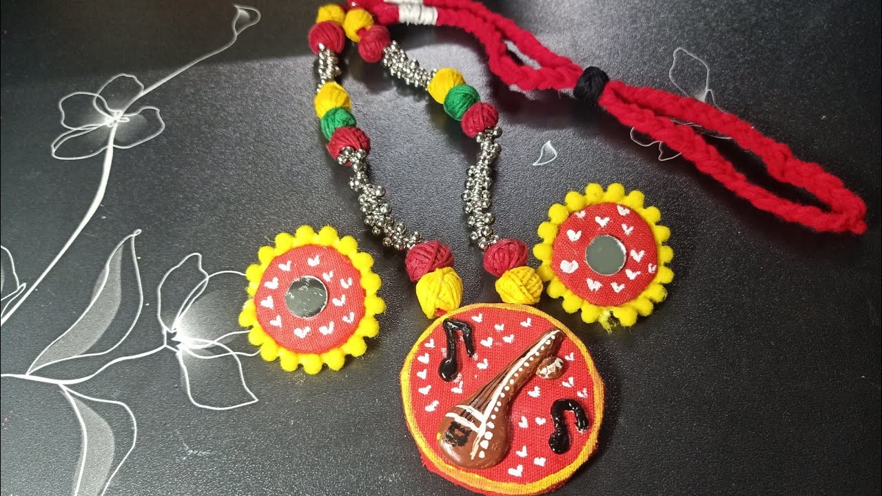 Saraswati Puja Special Jewellery.Clay Jewellery #Tisu's Creation