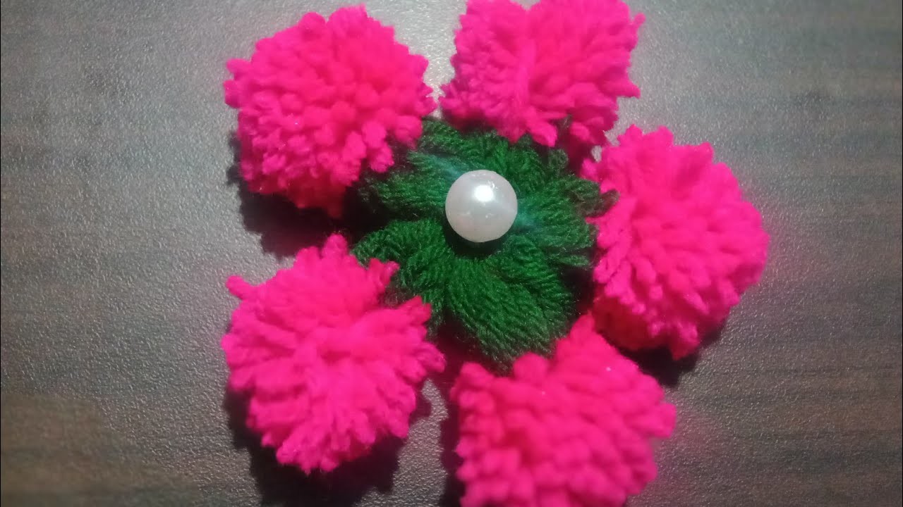 Super Easy Woolen Flower  Making Idea With Hair Comb!! It is very easy!!????