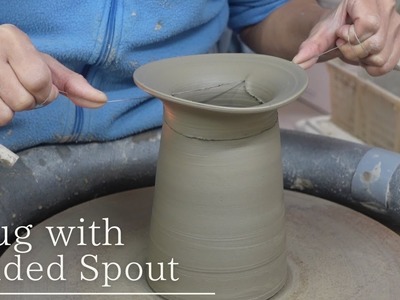 Throwing a Jug with a Folded Spout on the Pottery Wheel.