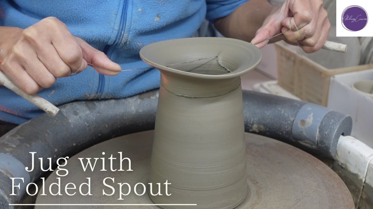 Throwing a Jug with a Folded Spout on the Pottery Wheel.